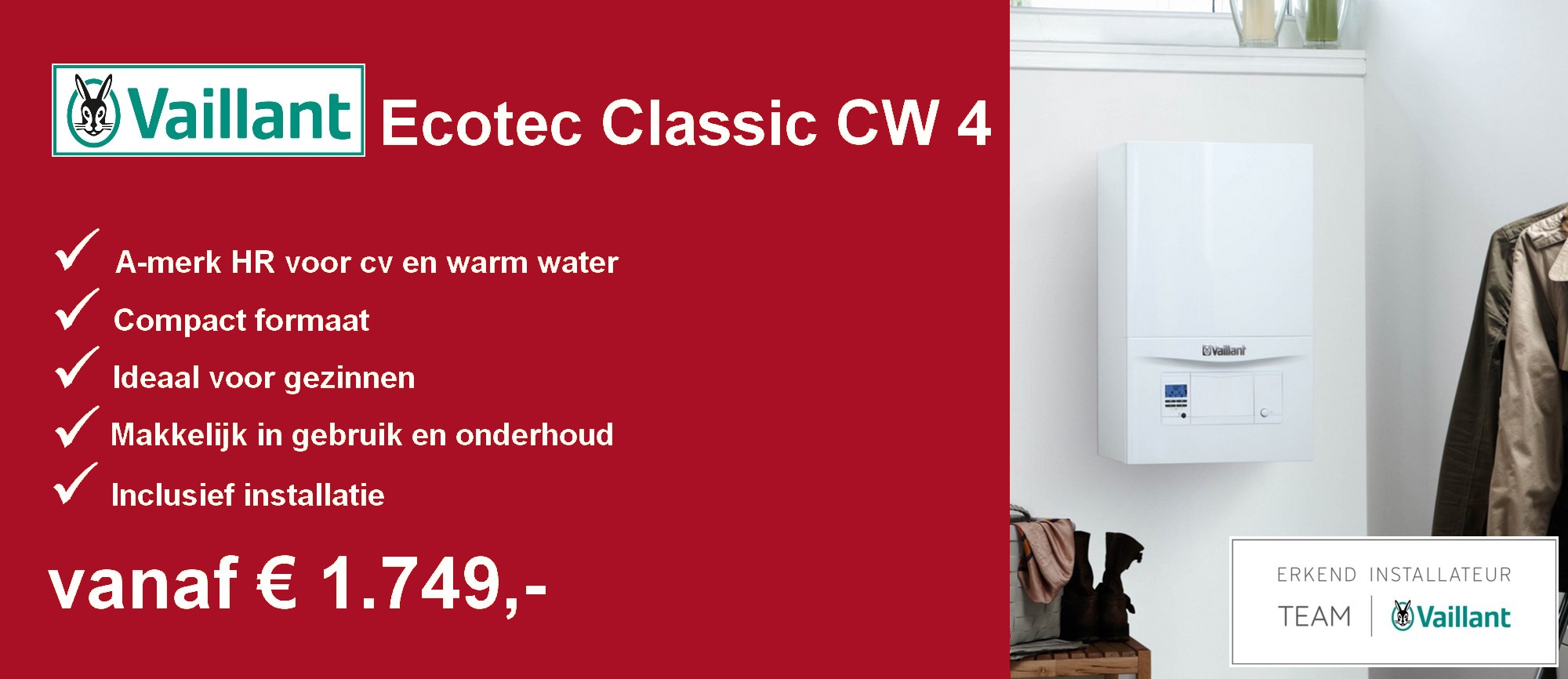Actie CV ketel BSI Breda Ecotec Classic CW 4